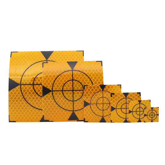 100PCS REFLECTOR SHEET FOR TOTAL STATION SURVEYING YELLOW TRIANGLE REFLECTIVE STICKER  SIZE 20 30 40 50 60MM