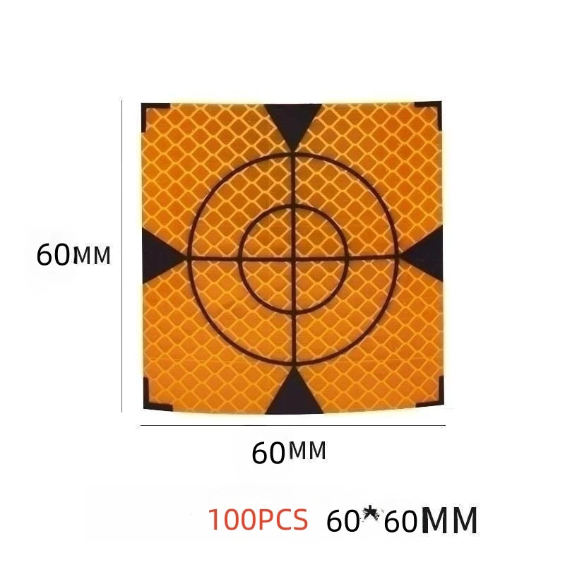 100PCS REFLECTOR SHEET FOR TOTAL STATION SURVEYING YELLOW TRIANGLE REFLECTIVE STICKER  SIZE 20 30 40 50 60MM