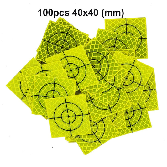 100pcs Fluorescent yellow-green Reflector Sheet 40 x 40 mm Reflective target FOR total station