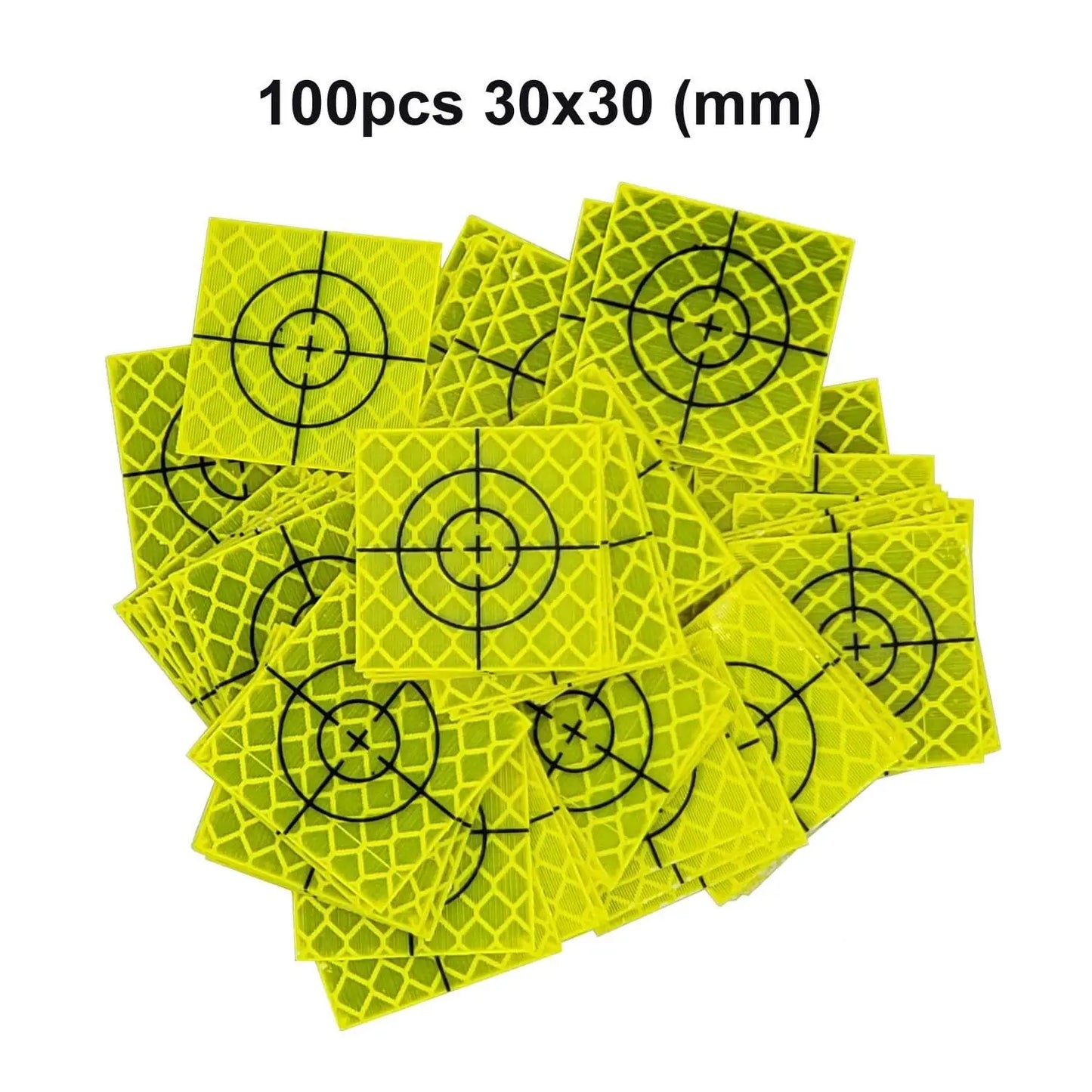 100pcs Fluorescent yellow-green Reflector Sheet Reflective Tape Target Total Station 20/30/40/50/60mm   Retro Reflective Sheet