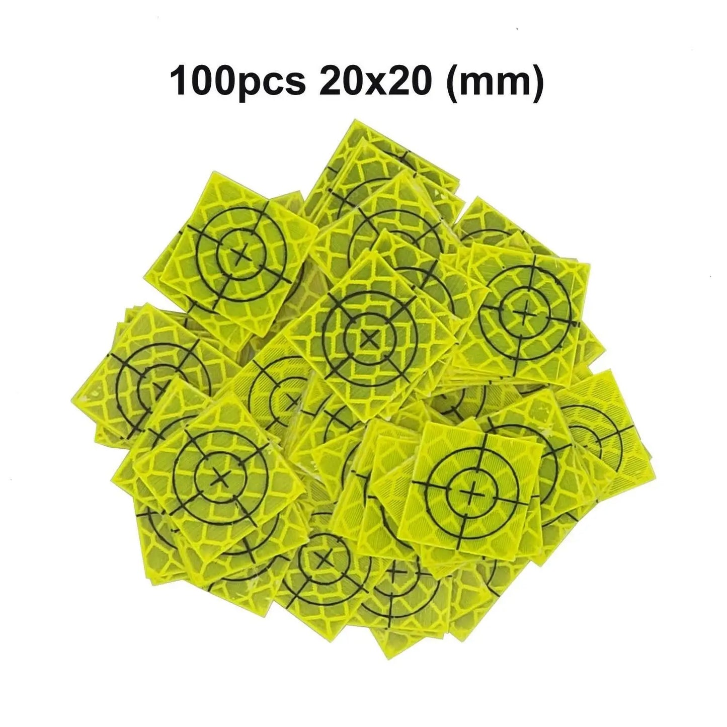 100pcs Fluorescent yellow-green Reflector Sheet Reflective Tape Target Total Station 20/30/40/50/60mm   Retro Reflective Sheet