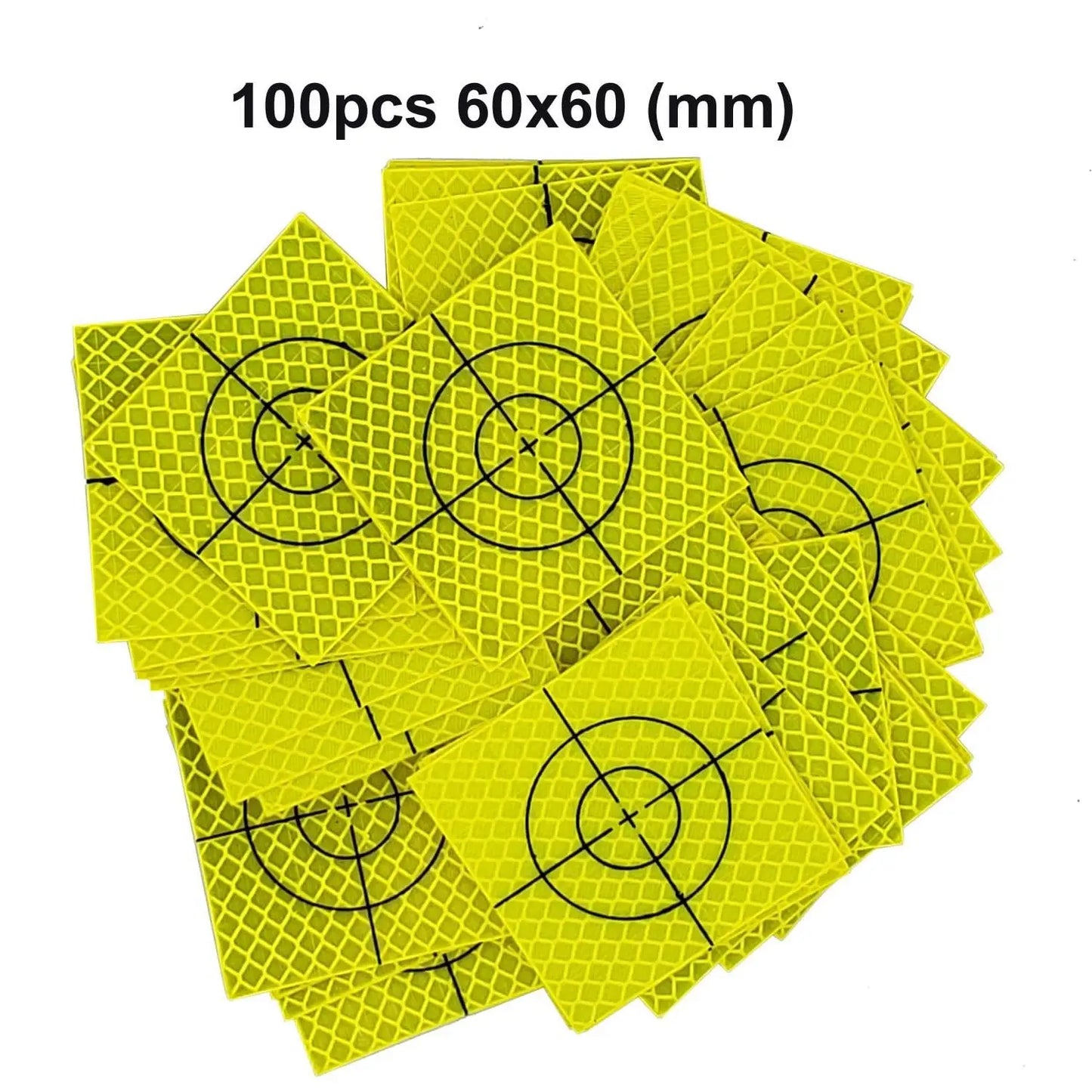 100pcs Fluorescent yellow-green Reflector Sheet Reflective Tape Target Total Station 20/30/40/50/60mm   Retro Reflective Sheet