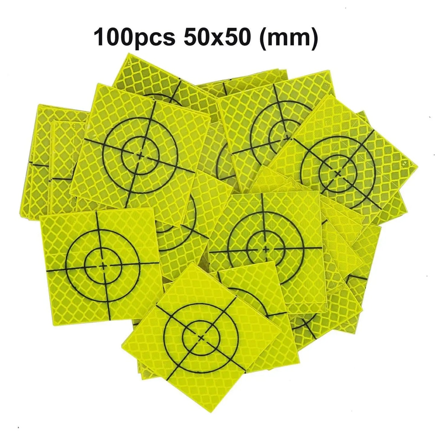 100pcs Fluorescent yellow-green Reflector Sheet Reflective Tape Target Total Station 20/30/40/50/60mm   Retro Reflective Sheet