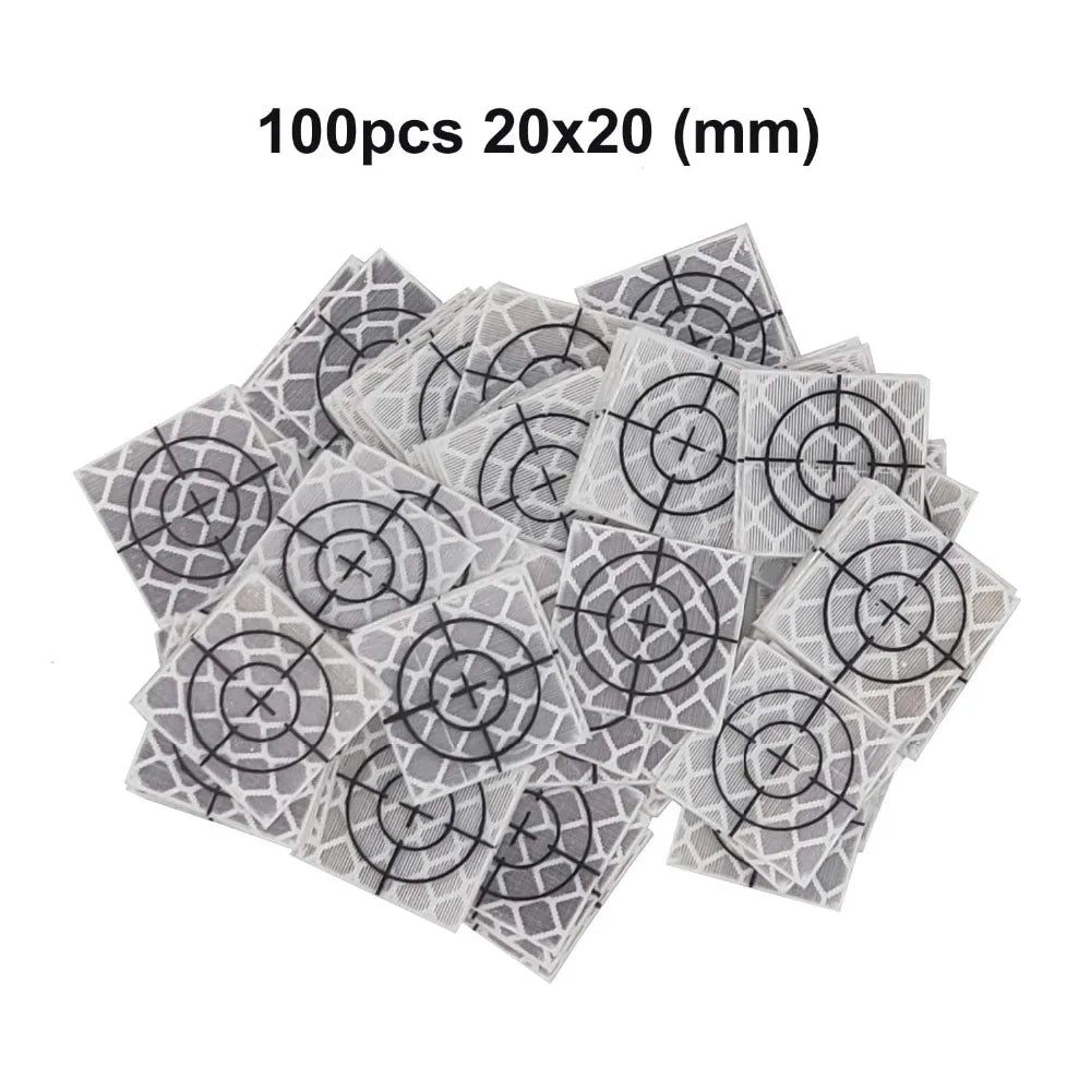 100pcs Reflector Sheet 20 x 20 mm ( 20x20 ) Reflective tape target for  total station  , Silver Retro Reflective Target