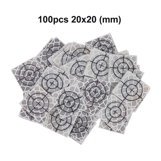 100pcs Reflector Sheet 20 x 20 mm ( 20x20 ) Reflective tape target for  total station  , Silver Retro Reflective Target