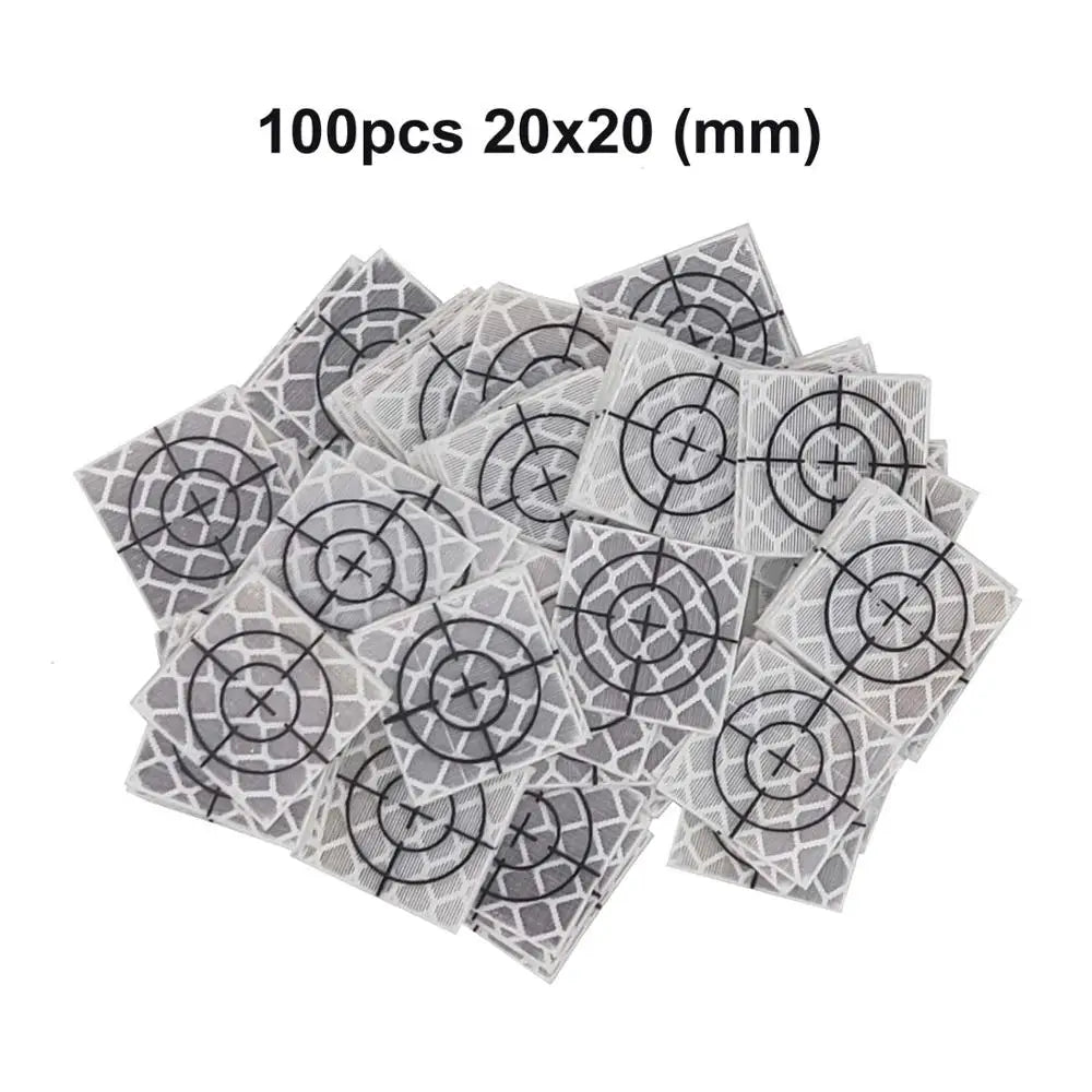 100pcs Reflector Sheet Reflective Tape Target Total Station 20 / 30 / 40/ 50/ 60mm  Silver Retro Reflective Target