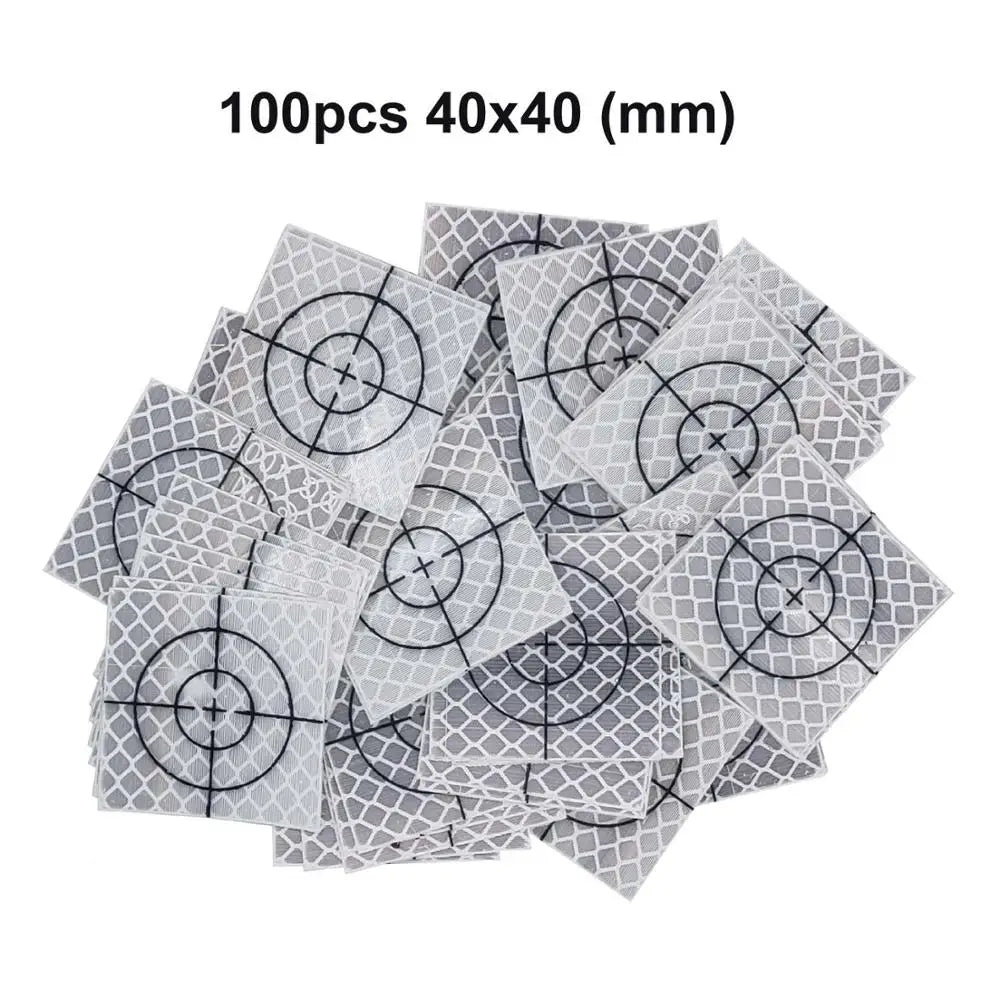 100pcs Reflector Sheet Reflective Tape Target Total Station 20 / 30 / 40/ 50/ 60mm  Silver Retro Reflective Target