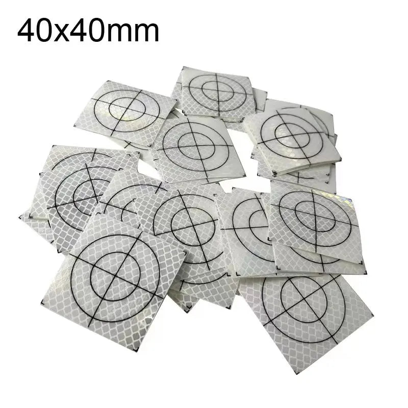 100pcs Size 20 30 40 50 60 80mm Reflector Sheet For Swiss Total Station Survey Geography White Target Sheet Reflective Sticker