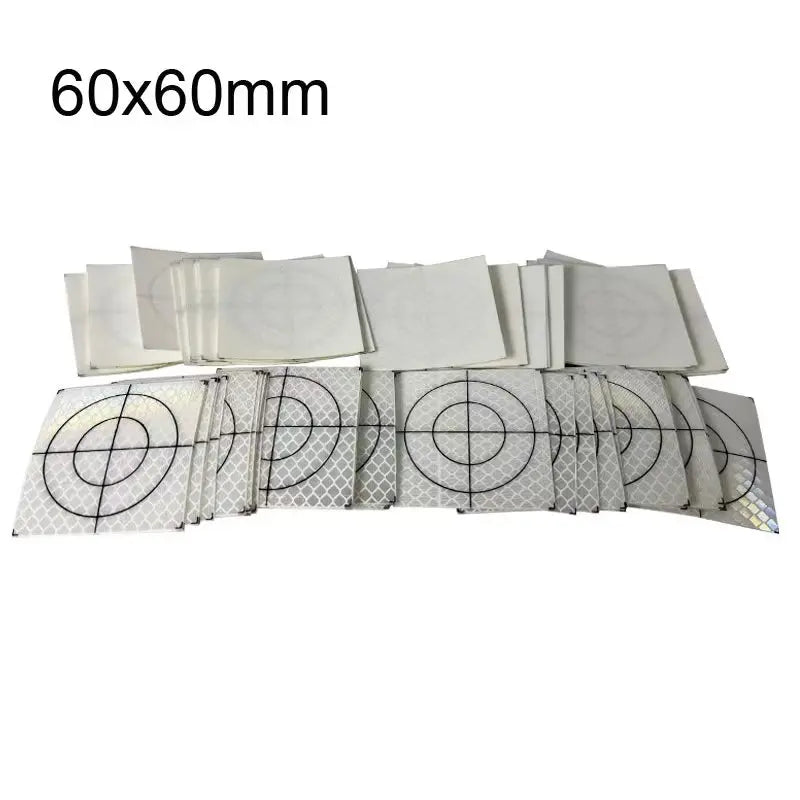 100pcs Size 20 30 40 50 60 80mm Reflector Sheet For Swiss Total Station Survey Geography White Target Sheet Reflective Sticker