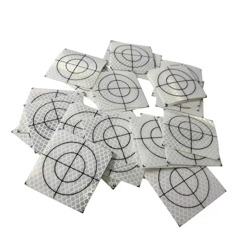 100pcs Size 20 30 40 50 60 80mm Reflector Sheet For Swiss Total Station Survey Geography White Target Sheet Reflective Sticker