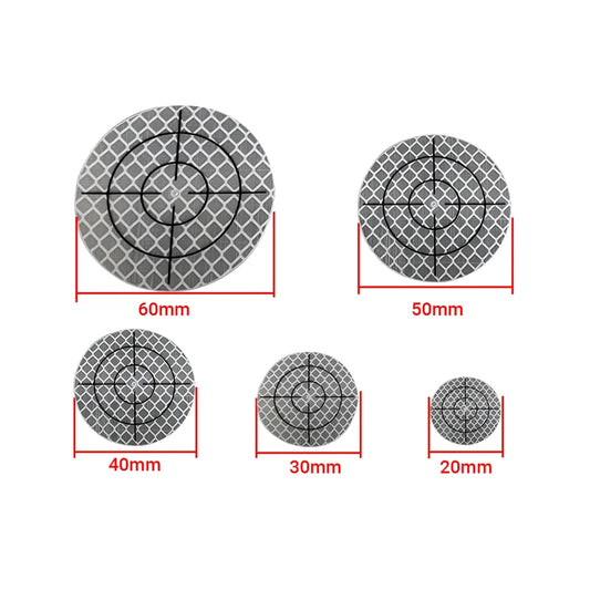 100pcs Size 20 30 40 50 60X60mm White Round Grid Reflector Sheet For Total Station Survey Geography Reflective Sticker