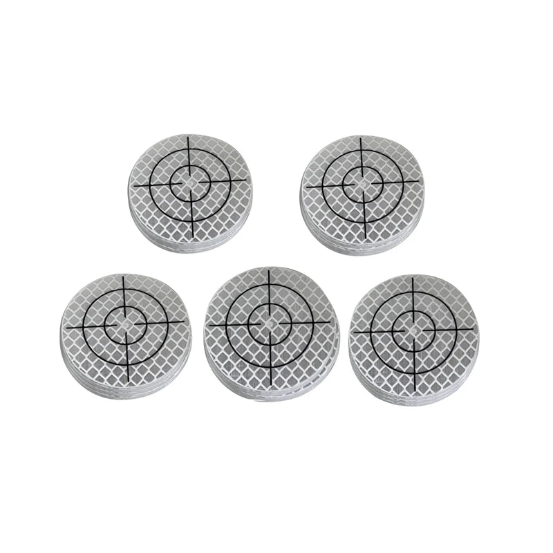 100pcs Size 20 30 40 50 60X60mm White Round Grid Reflector Sheet For Total Station Survey Geography Reflective Sticker