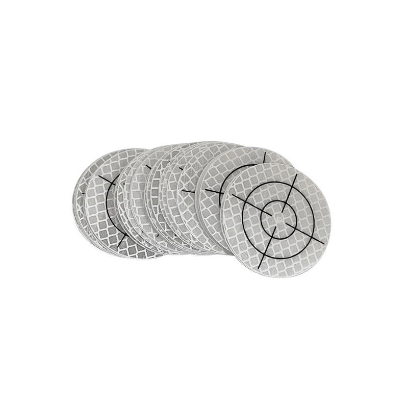 100pcs Size 20 30 40 50 60X60mm White Round Grid Reflector Sheet For Total Station Survey Geography Reflective Sticker