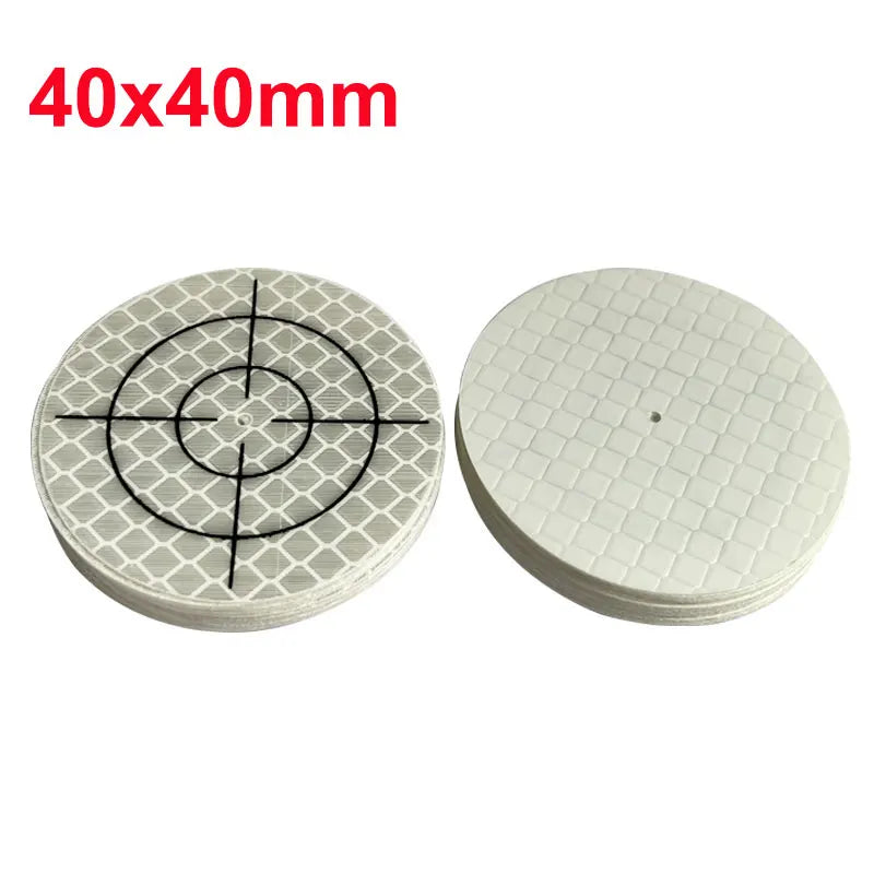 100pcs Size 40x40 60X60mm White Round Grid Reflector Sheet For Total Station Survey Geography Reflective Sticker