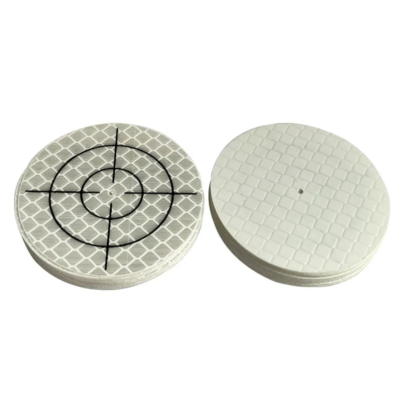 100pcs Size 40x40 60X60mm White Round Grid Reflector Sheet For Total Station Survey Geography Reflective Sticker