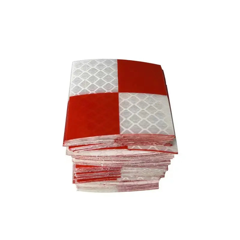 100pcs Size 40x40mm Red and White Grid Reflector Sheet For Total Station Survey Geography Reflective Sticker