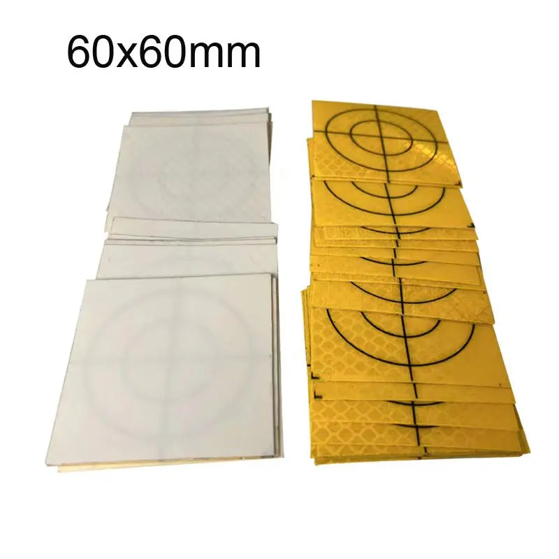 100pcs Size 60mm 20 30 40 50 80 100mm Reflector Sheet For Total Station Survey Geography Orange Target Sheet Reflective Sticker