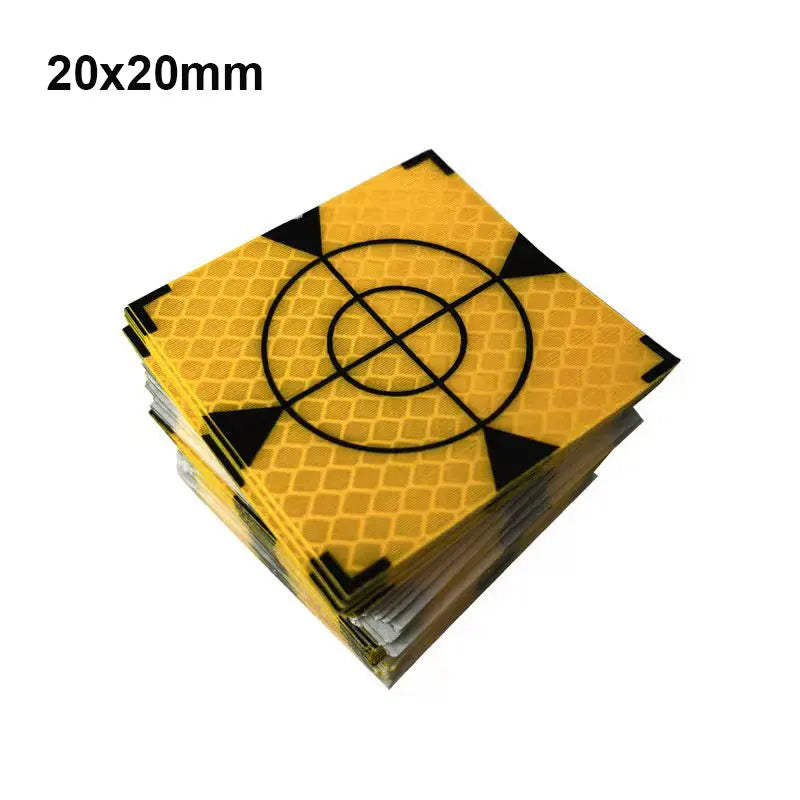 100pcs Size 60mm 20 30 40 50 80 mm Reflector Sheet For Total Station Survey Geography Yellow Triangle Sheet Reflective Sticker