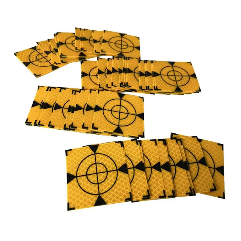 100pcs Size 60mm 20 30 40 50 80 mm Reflector Sheet For Total Station Survey Geography Yellow Triangle Sheet Reflective Sticker