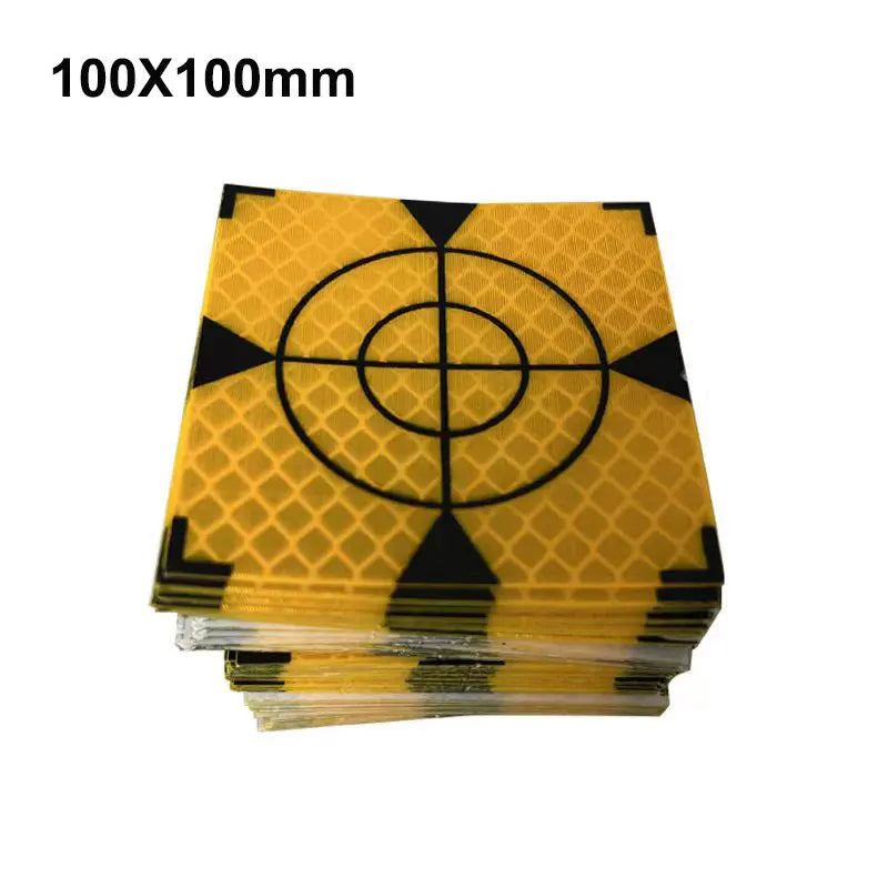 100pcs Size 60mm 20 30 40 50 80 mm Reflector Sheet For Total Station Survey Geography Yellow Triangle Sheet Reflective Sticker