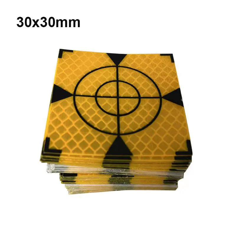 100pcs Size 60mm 20 30 40 50 80 mm Reflector Sheet For Total Station Survey Geography Yellow Triangle Sheet Reflective Sticker