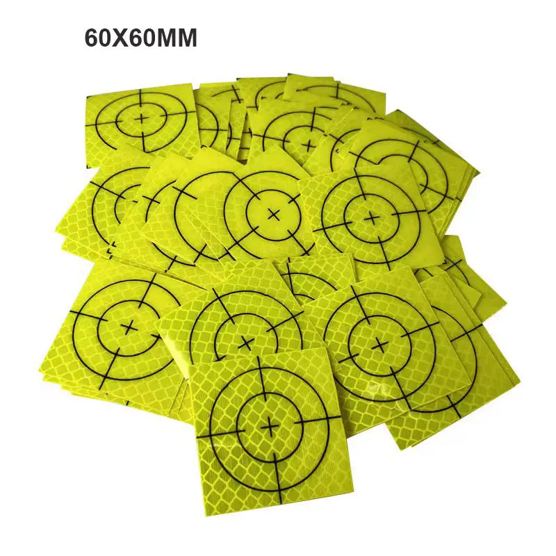 100pcs Size 60mm 20 30 40 50 80mm Reflector Sheet For Total Station Survey Geography Fluorescent Green Sheet Reflective Sticker