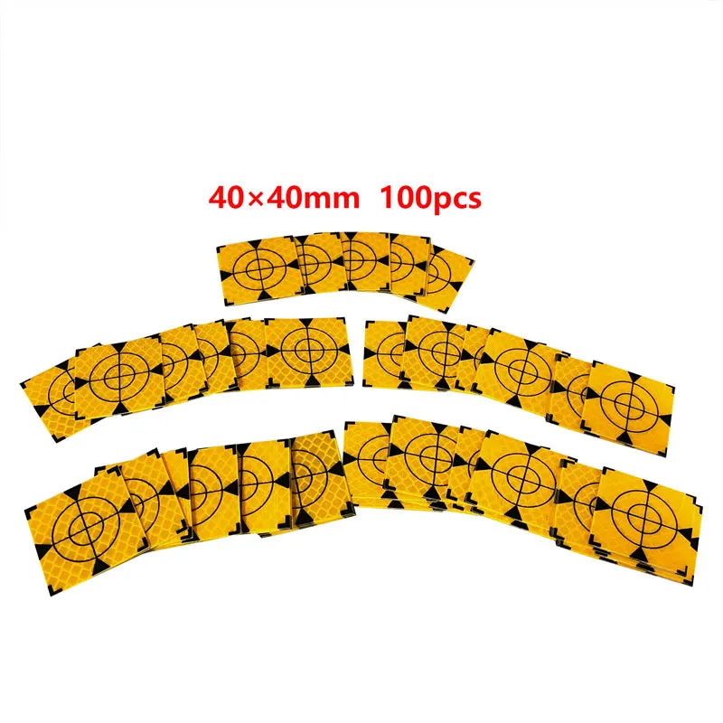 100pcs Size 60x60 20 30 40 50mm Reflector Sheet For Total Station Survey Geography Yellow Triangle Reflective Sticker