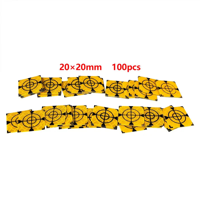 100pcs Size 60x60 20 30 40 50mm Reflector Sheet For Total Station Survey Geography Yellow Triangle Reflective Sticker