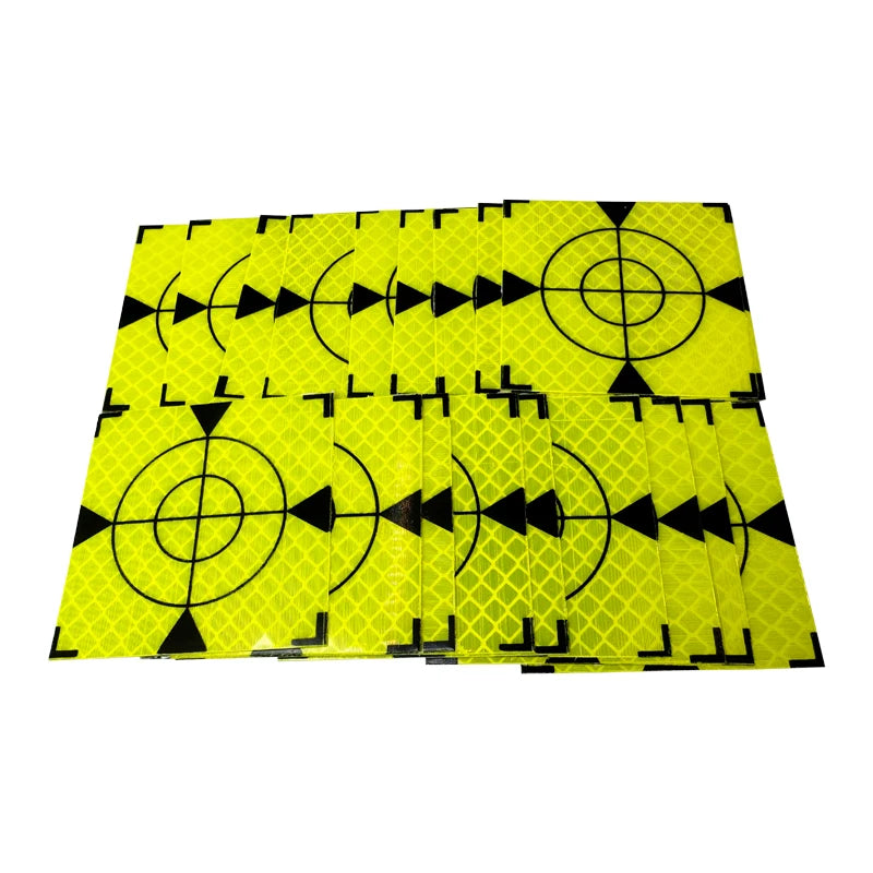 100pcs Size 60x60mm 20 30 40 50 Reflector Sheet For Total Station Survey Geography Fluorescent Green Triangle Reflective Sticker