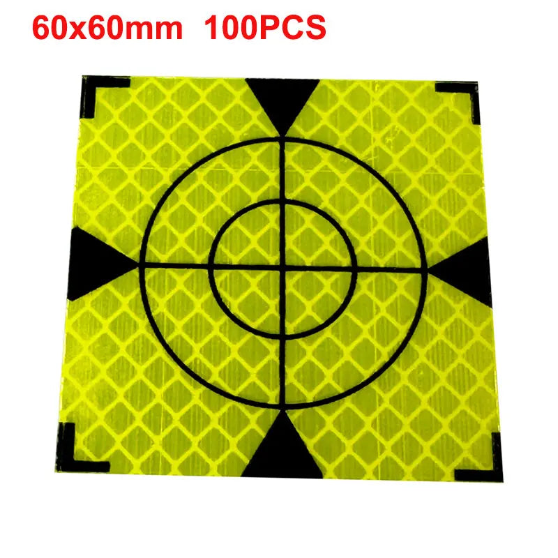 100pcs Size 60x60mm 20 30 40 50 Reflector Sheet For Total Station Survey Geography Fluorescent Green Triangle Reflective Sticker