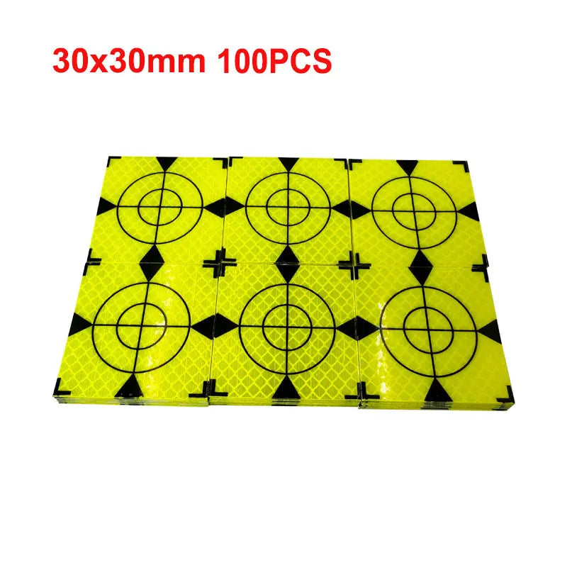 100pcs Size 60x60mm 20 30 40 50 Reflector Sheet For Total Station Survey Geography Fluorescent Green Triangle Reflective Sticker