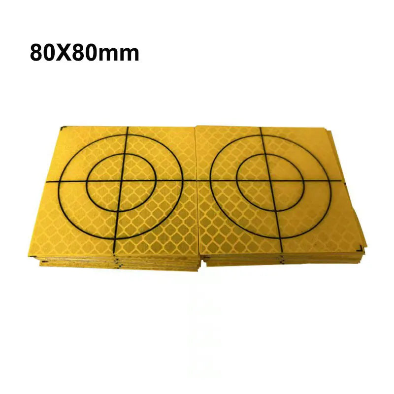 100pcs Size 80x80mm 100x100mm Reflector Sheet For Total Station Survey Geography Orange Target Sheet Reflective Sticker