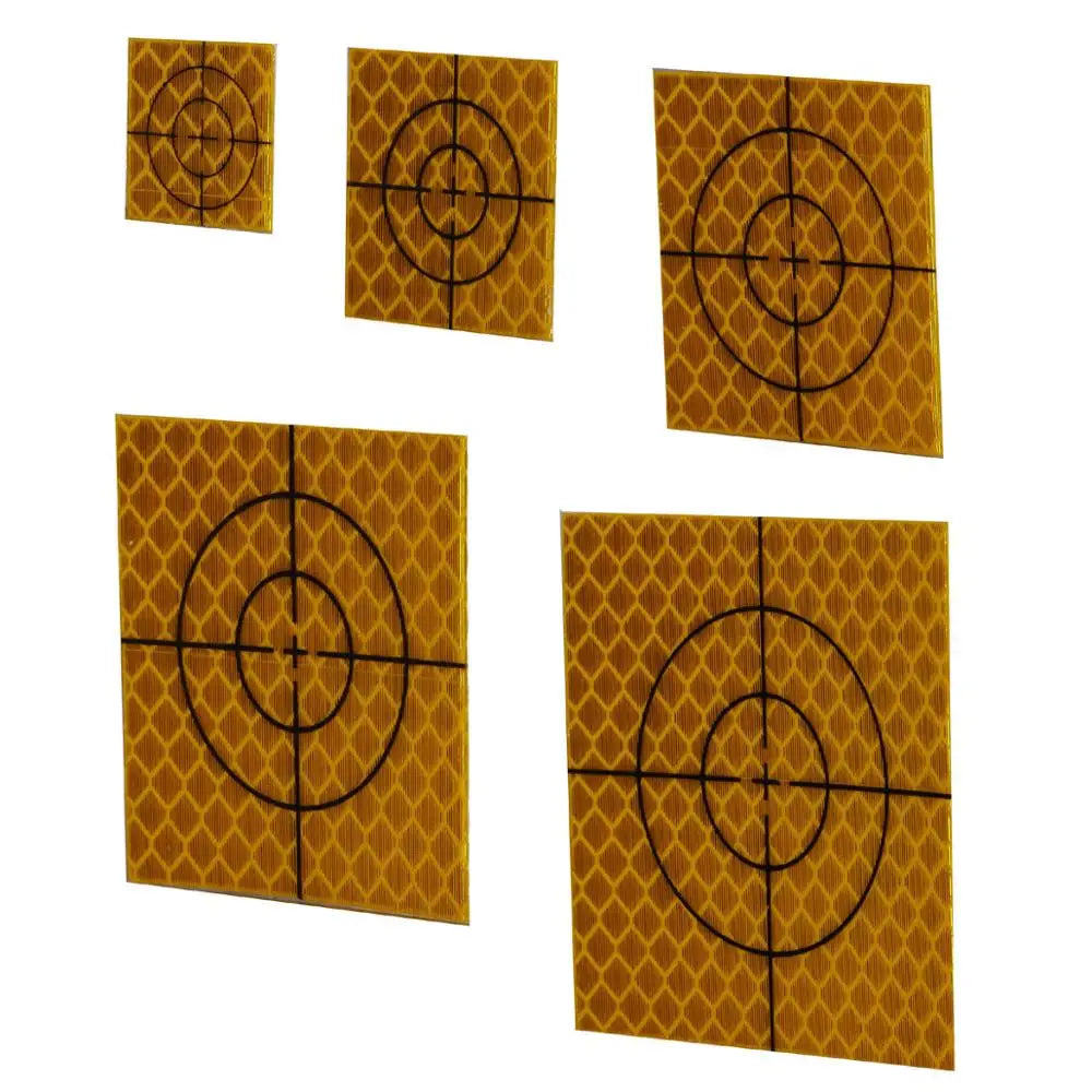 100pcs YELLOW ( orange ) Reflector Sheet Reflective Tape Target Total Station 20/30/40/50/60mm   Retro Reflective Target