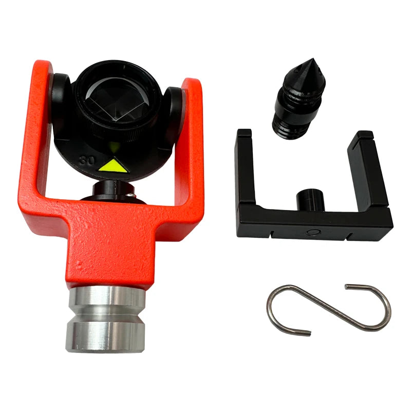 102 METAL MINI PRISM OFFSET 0/-30mm With 5/8" Mounting Thread With Bubble For Total Station GPS Surveying