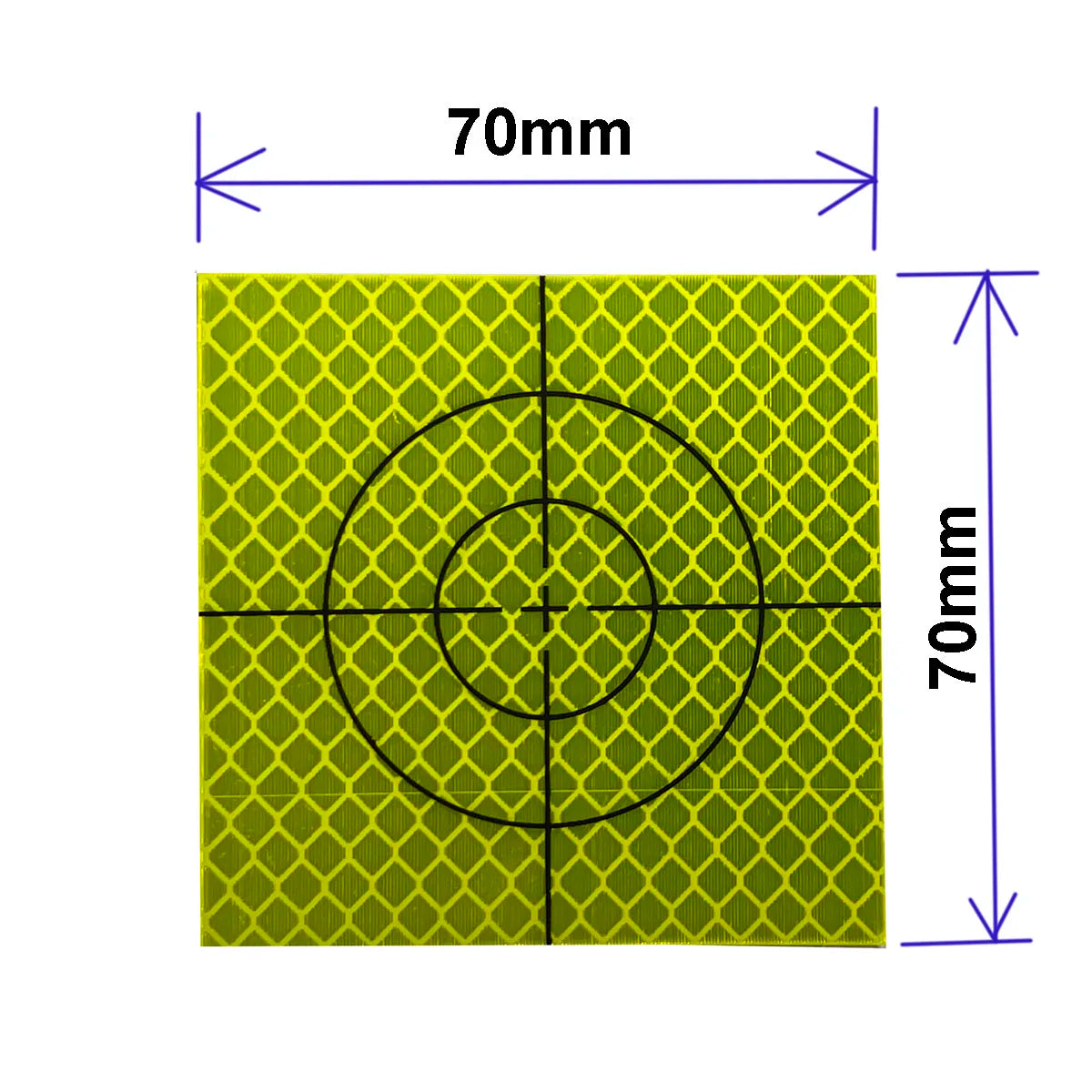 10pcs Fluorescent yellow-green Reflector Sheet 70 x 70 mm ( 70x70 ) Reflective tape target for  total station Self-adhesive