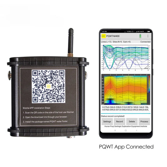 2024 New PQWT-M400 Mobile App Geophysical Equipment 400m Underground Well Drilling Fresh Ground Water Detector