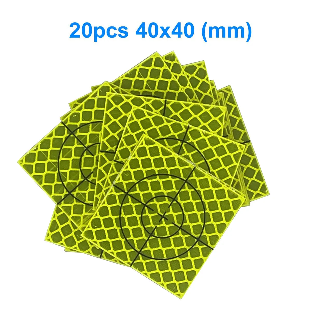 20pcs Reflector Sheet 40 x 40 mm ( 40x40 ) Reflective tape target for total station Self-adhesive silver or yellow-green