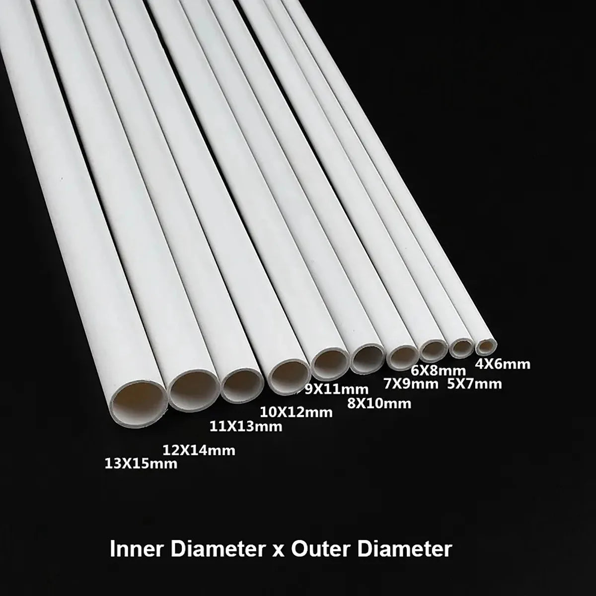 2Pcs Length 500mm White PVC Plastic Pipe Tube OD 6~20mm Fish Tank Aquarium Tube Garden Irrigation Watering Fittings