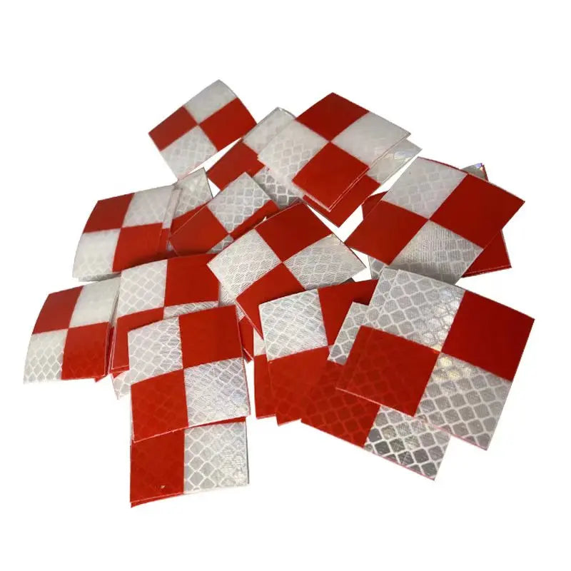 3M 100pcs Size 40x40mm 60x60mm 2-10cm Red and White Grid Reflector Sheet For Total Station Survey Geography Reflective Sticker