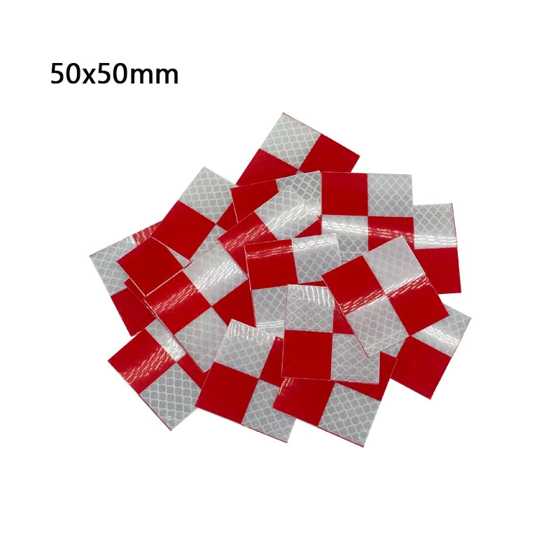 3M 100pcs Size 40x40mm 60x60mm 2-10cm Red and White Grid Reflector Sheet For Total Station Survey Geography Reflective Sticker