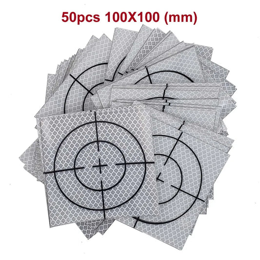 50pcs Reflector Sheet 100 x 100 mm Sliver Reflective tape target total station