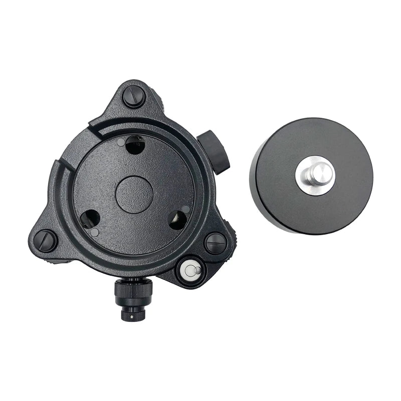 Black Tribrach With Optical Plummet & GPS Tribrach Adapter Carrier With 5/8"x11 Mount Rotate Screw For Total Station GPS GNSS