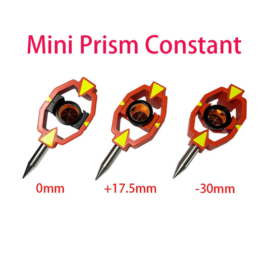 Brand New Mini Prism For Swiss Style Total Station Surveying Constant + 17.5mm/0mm/-30mm Offset With Tip Point