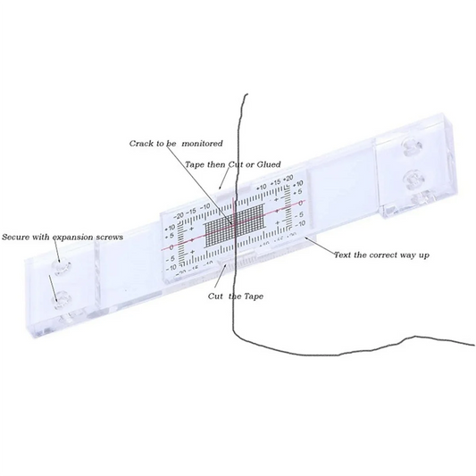 Crack Monitoring Record, 3Pcs Crack Measurement Tool, Crack Width Gauge, Clear Acrylic Corner Crack Comparison Caliper