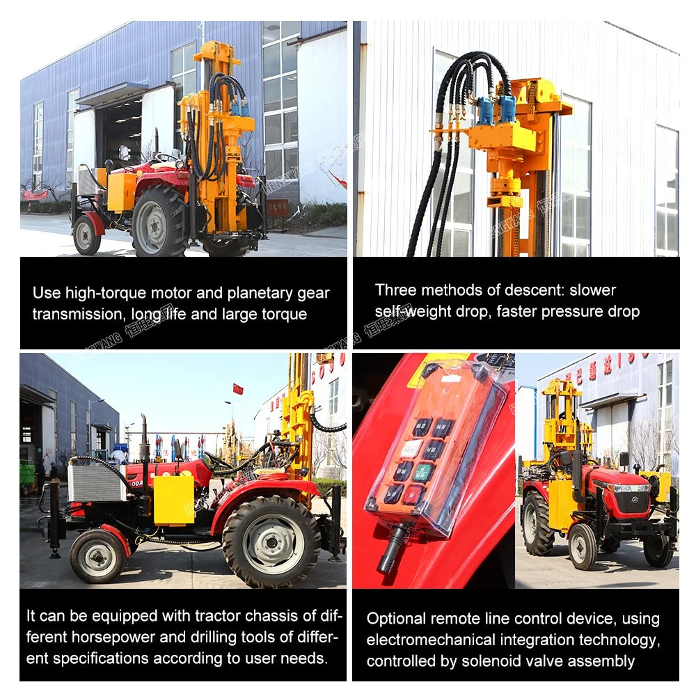 tractor deep borehole dth drilling rig machine  price for sale