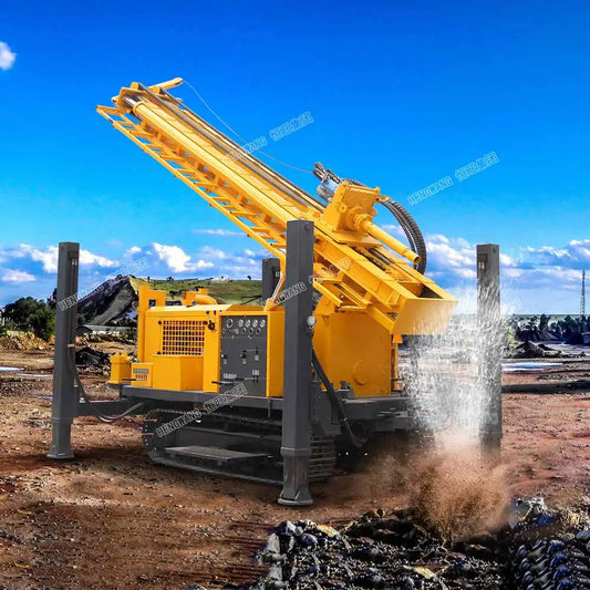 hydraulic crawler 600m 500m 400m 300m 200m 100m borehole pneumatic deep well drilling machine inbuilt air compressor