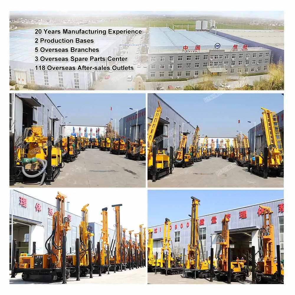 hydraulic crawler 600m 500m 400m 300m 200m 100m borehole drill rig pneumatic drilling machine water wells