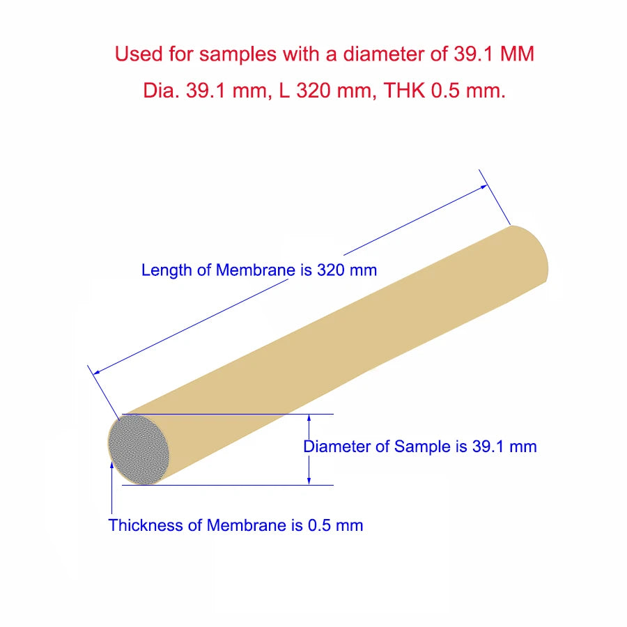 Dia. 39.1 mm L 320 mm THK 0.5 mm Rubber Membrane Latex Triaxial Membranes for Geotechnical Test Triaxial Testing Equipments