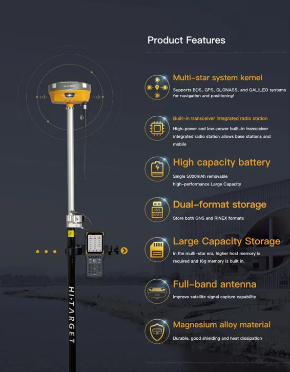 Hot selling Hi-Target V90 GNSS RTK Receiver Rover Base Station Surveying Equipment