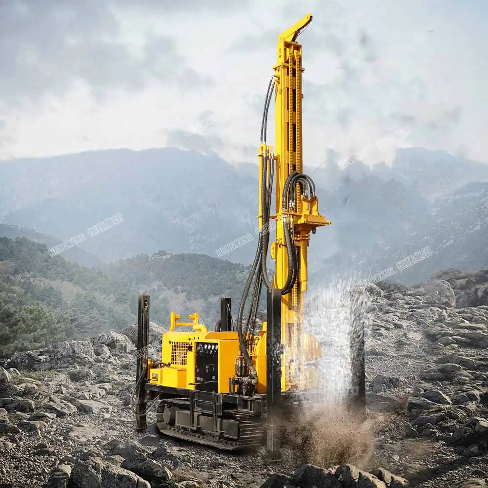 hydraulic crawler 600m 500m 400m 300m 200m 100m borehole drill rig pneumatic drilling machine water wells